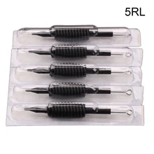 30 x 5RL Черный кремний одноразовые насадки для тату трубки с иглы в ассортименте 3/"(19 мм) для пистолет для татуировки чашки чернил комплект держателей