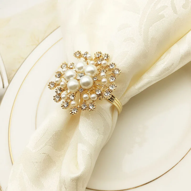 

12PCS Hotel Restaurant Metal Snowflake Napkin Ring Napkin Buckle Zinc Alloy Napkin Ring Gold/Silver