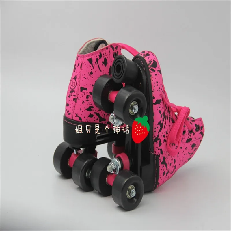 طفل زلاجات دوارة حجم 28-34 رياضية صف مزدوج الزلاجات للأطفال اثنين من خط أحذية التزلج Patines الأصفر الأزرق الوردي IB96