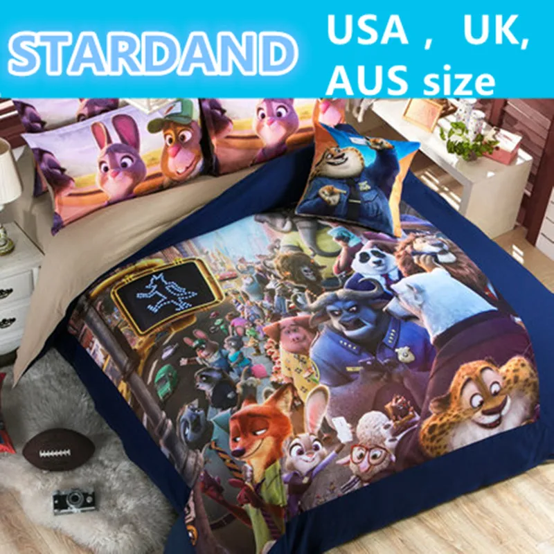 2016 new Zootopia Bedding Set Cartoon 3D Duvet Cover Sets Adults/Kids