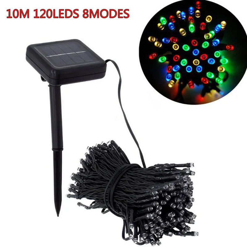 100 Leds 8 Modes Fairy Holiday Xmas String Light Solar Powered Lamp 12M Waterproof Outdoor Garland Holiday Garden New Year Decor (15)