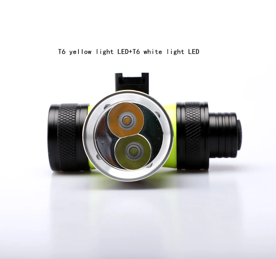 Дайвинг двойной фитиль водонепроницаемый T6 светодиодный L2 УФ светодиодный Фонарь налобный фонарь для подводного плавания с заполняющим светом велосипедная фара фонарь 26650