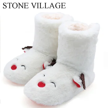 

STONE VILLAGE Drop Shipping Free Size Animal Print Soft Bottom Home Slippers Cute Dog Plush Women Slippers Shoes Women