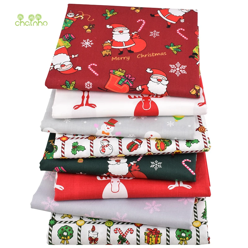 Chainho, Рождественская серия, саржевая хлопковая ткань с принтом, для шитья и шитья, простыня для детей и малышей, украшения подушек, материал