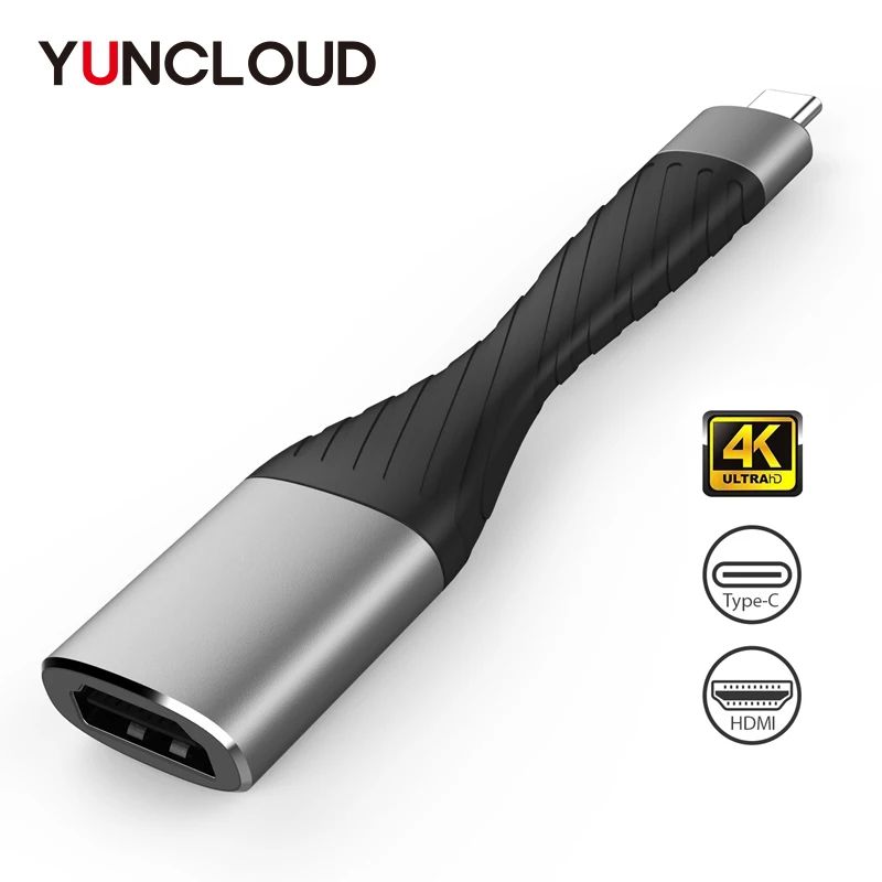

Yuncloud USB C to HDMI Converter Portable type c Male to HDMI Female Adapter 4K 30HZ Resolution for Macbook Huawei P20