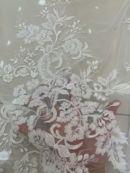 

popular flower Z-han61610 Embroidered African net lace fabric with full beads for sewing high quality frenc net lace fabric