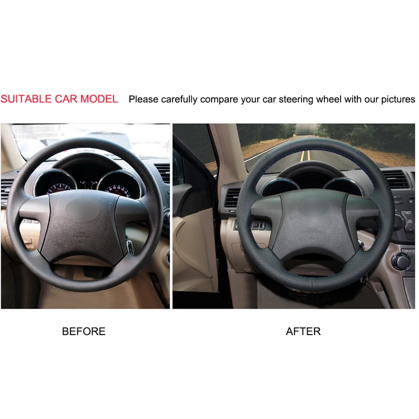 Искусственная кожа для Toyota Highlander 2008 2009 2010 2011 2012 2013 2014 Camry 2007 2011|Чехлы на руль| |