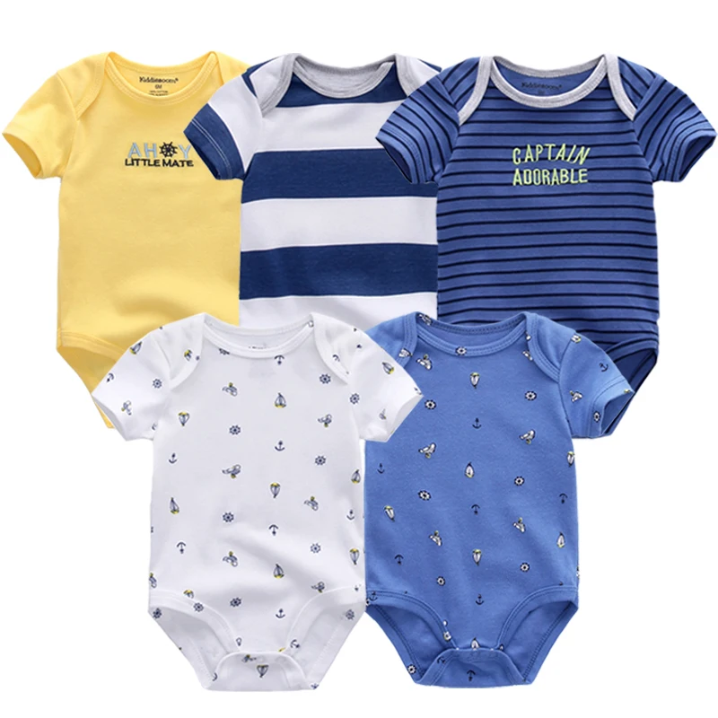 5Pcs High Quality Infant Jumpsuit Baby clothes Short sleeves Boys Girls Clothing Set Newborn bodysuits