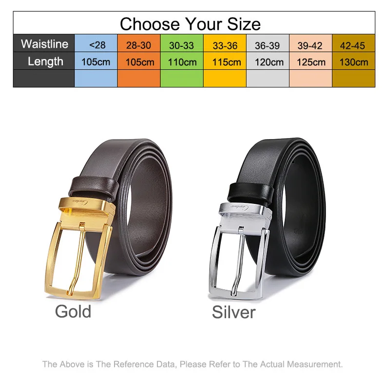 Ciartuar ремень мужской повседневный Высококачественный ремень из натуральной деловой кожаный ремень роскошные ремни с пряжкой дизайнерский пояс золотой мужской s ремень