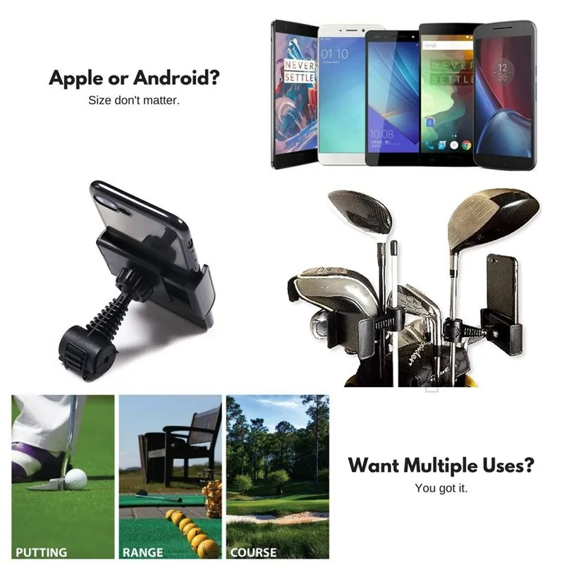 Universal Selfie Golf Club Practice Records Accessories Phone Holder Golf Training Assistant Tool Golf Record Holder Stand