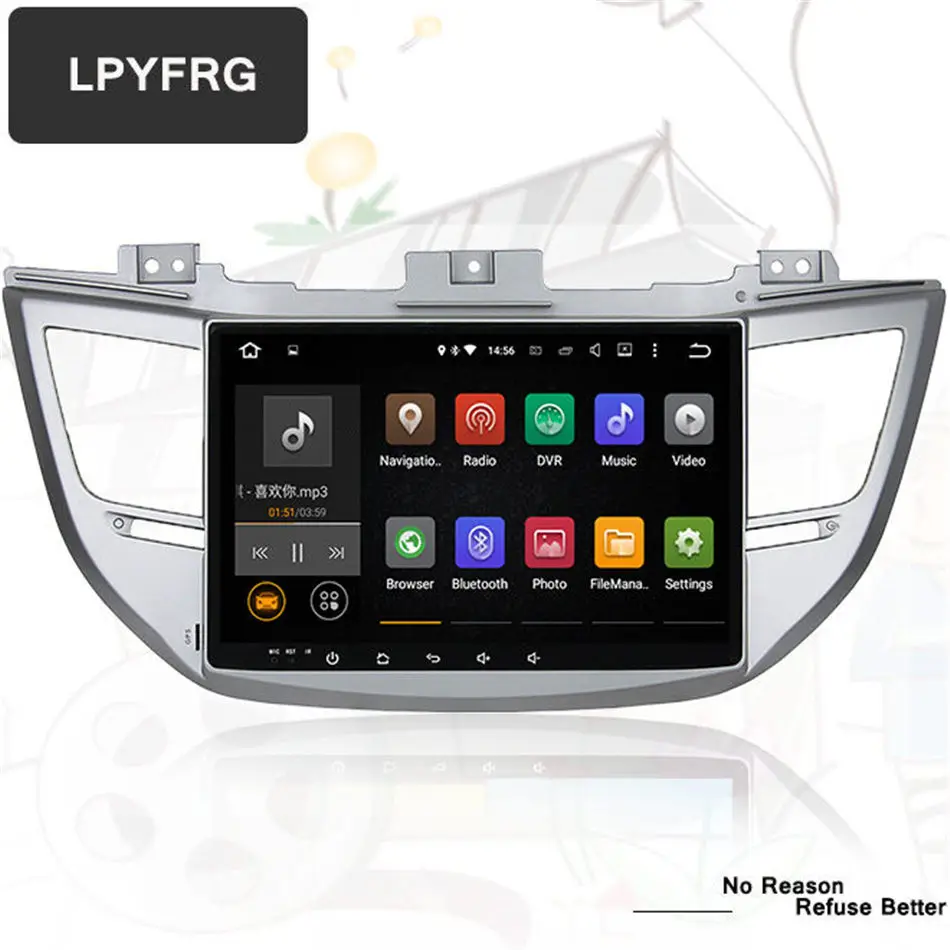 Top 2 din Android 9.0 car dvd gps radio stereo 2 din for Hyundai IX35 Tucson 2015 2016 17 2018 Car audio TV gps Sat Navi dvd Player 2