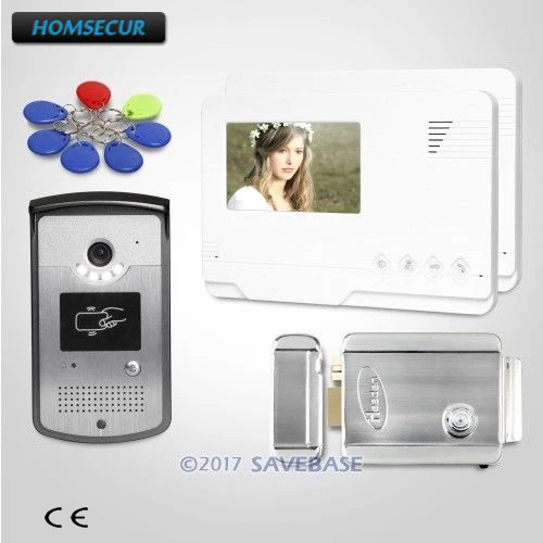 

HOMSECUR 4.3inch Hands-free Video Door Intercom System with Intra-monitor Audio Intercom + Electric Lock