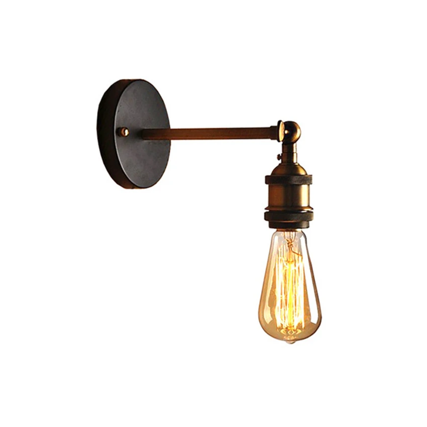 Us 9 43 18 Off Vintage Iron American Single Head Wall Lamps Edison Light Bulb Loft Study Foyer Dining Room Retro Bedside Wall Lights Luminaire In