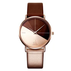 Elegant Women's Luxury Leather Quartz Watch - Fashionable Timepiece (Rose gold)