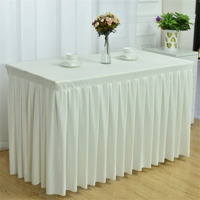 100 Polyester Table Skirt With Table Cover Wedding Party Banquet