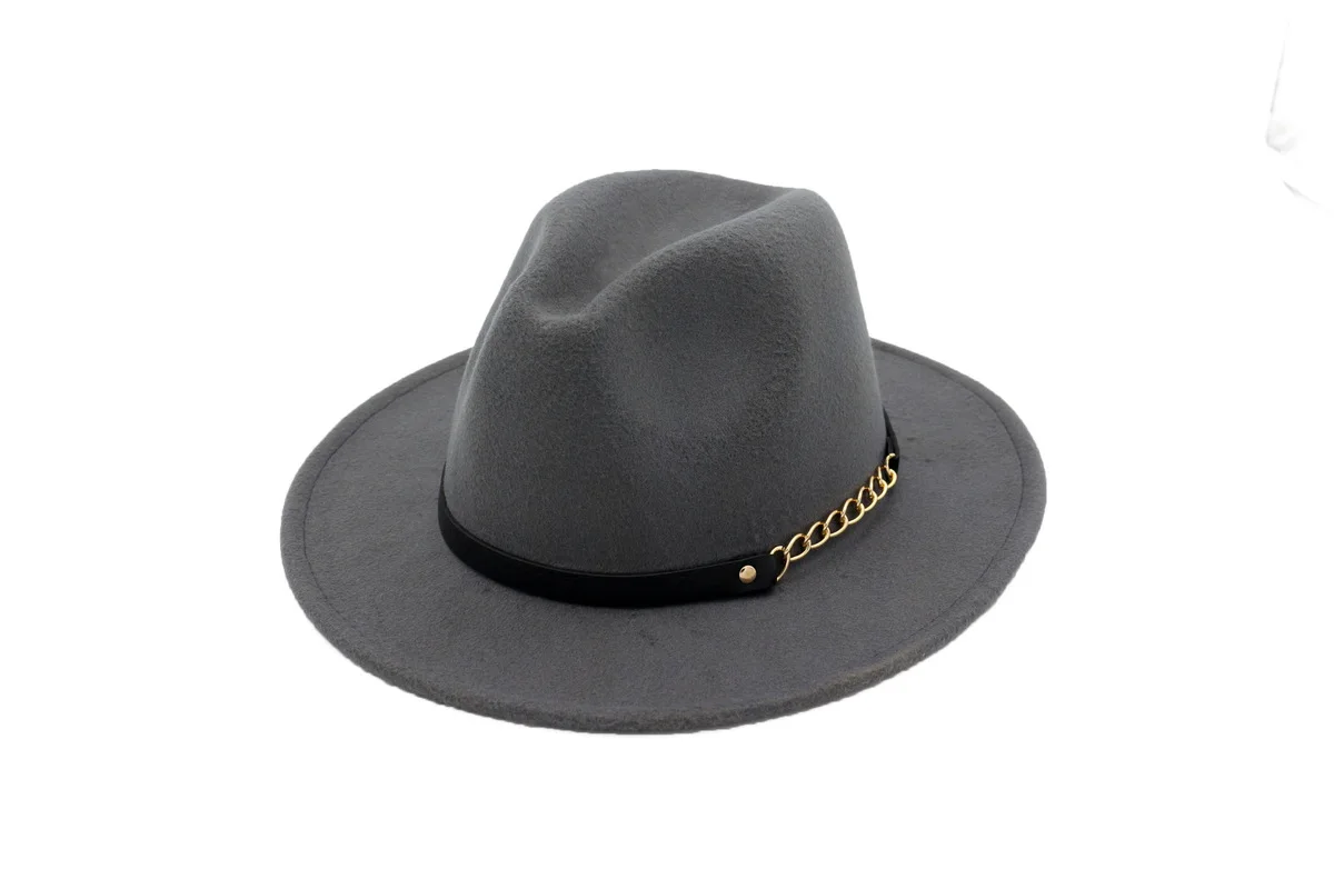 Женская шерстяная широкополая фетровая шляпа унисекс для мужчин, шерстяная Панама, Кепка с головной повязкой, джазовая церковная шляпа, фетровая шляпа