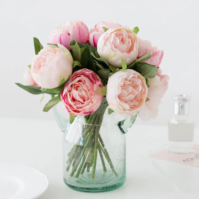 artificial flowers peony wedding flowers bridal bouquet  (47)