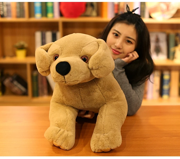 Dorimytrader Pop Simulation Animal Labrador Plush Toy Giant Stuffed Cartoon Golden Retriever Dog Doll Pillow for Baby Birthday Gift 31inch 80cm DY50448 (5)