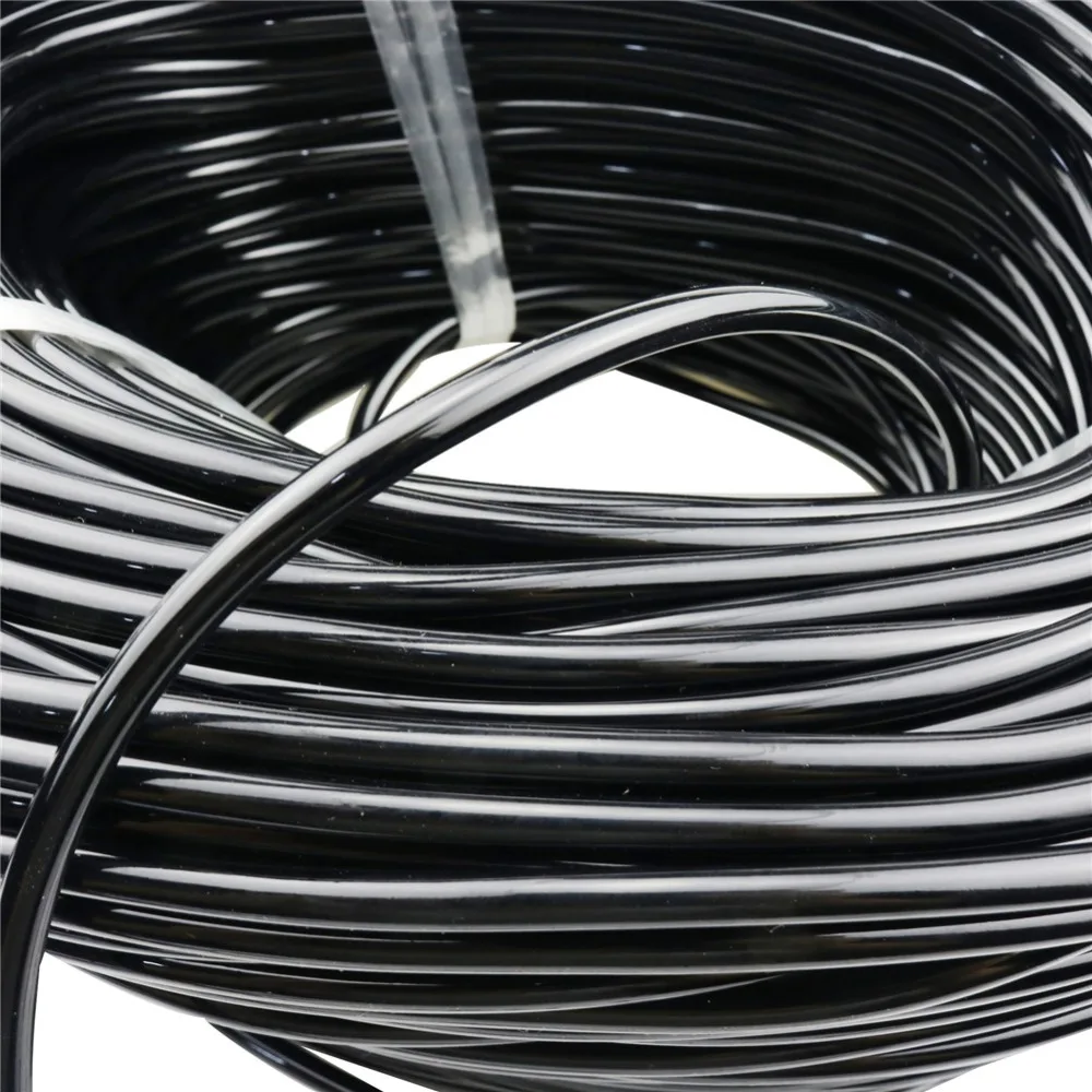50 متر الأسود PVC خراطيم القطر الخارجي 6 ملليمتر القطر الداخلي 4 ملليمتر غير سامة عديم الرائحة سقي حديقة فوهة خرطوم الري أنابيب المياه