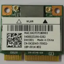 Atheros AR9462 AR5B22 DW1901 WB222 Половина мини PCIe Беспроводной 300M+ BT4.0 карты CN-0K2GW5 для DELL 15R 17R 14TR 15TR M521R