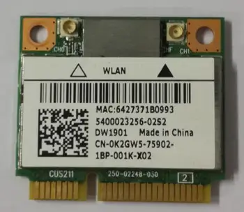 

Atheros AR9462 AR5B22 DW1901 WB222 Half Mini PCIe Wireless 300M+BT4.0 Card CN-0K2GW5 for DELL 15R 17R 14TR 15TR M521R
