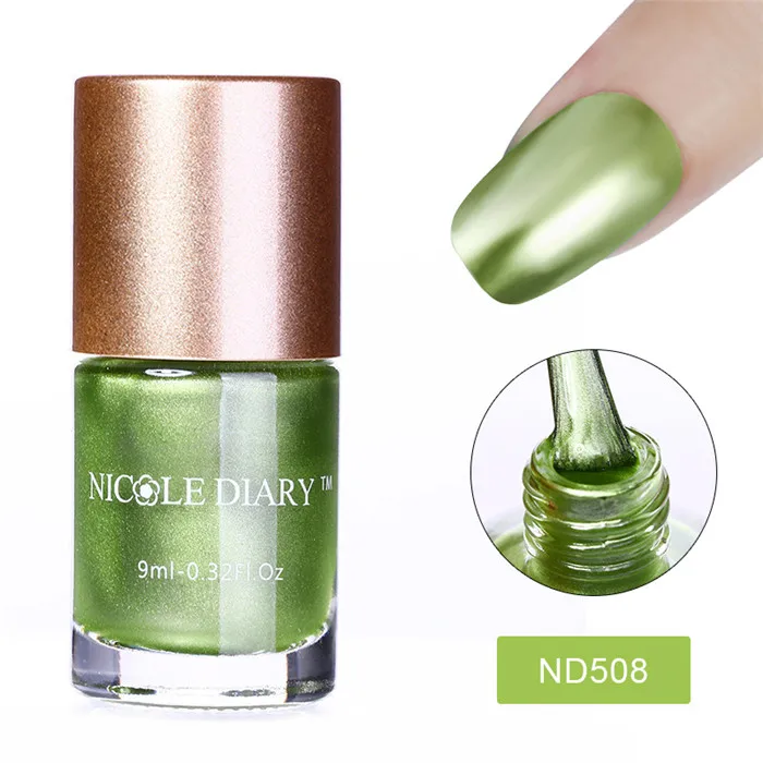 Nicole Diary 9 мл матовый лак для ногтей мигание желе голографическая металлическая термо блестящие флаконы узоры для ногтей с блестками лак - Цвет: Metallic ND508