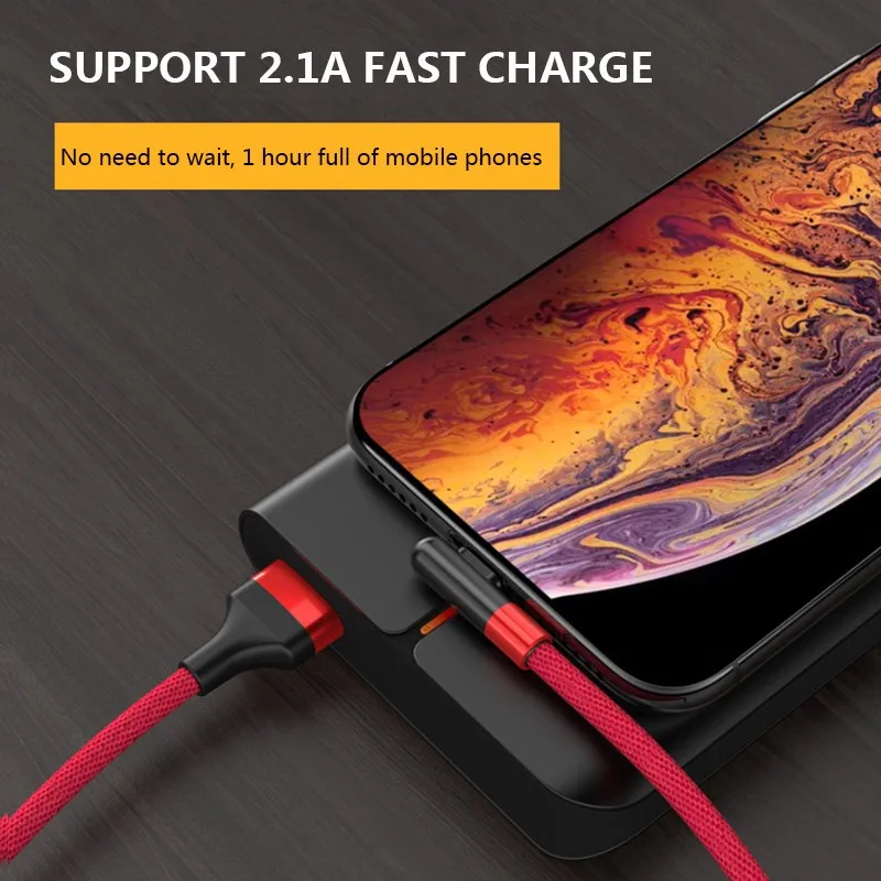 2.4A кабель для быстрой зарядки usb для iphone X XR линия передачи данных L Гибка геймпада зарядное usb-устройство кабель для iphone 6 7 8