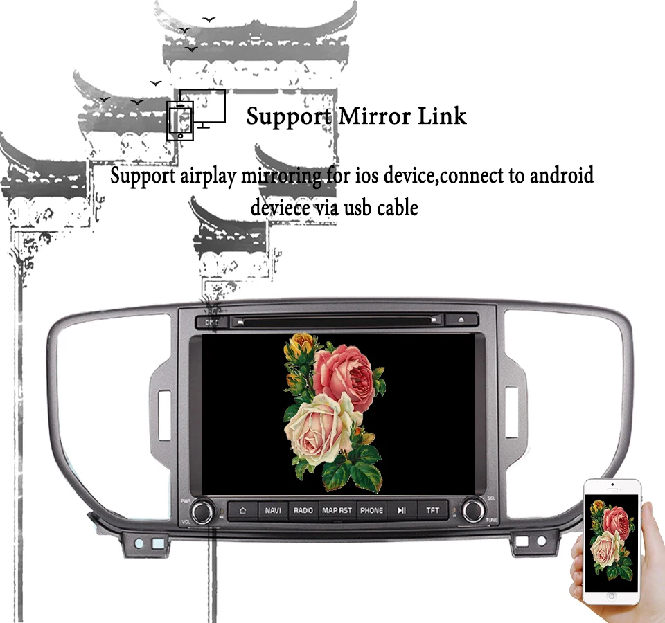 Clearance 4+64G multimedia Android 9.0 car dvd player gps for KIA sportage 2015 2016 2017 car pc gps navigation stereo Audio Tape Recorder 2