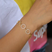 Черный пулеметный Круглый браслет для женщин медный устойчивый геометрический браслет mujer ювелирные изделия на день рождения для девочек s