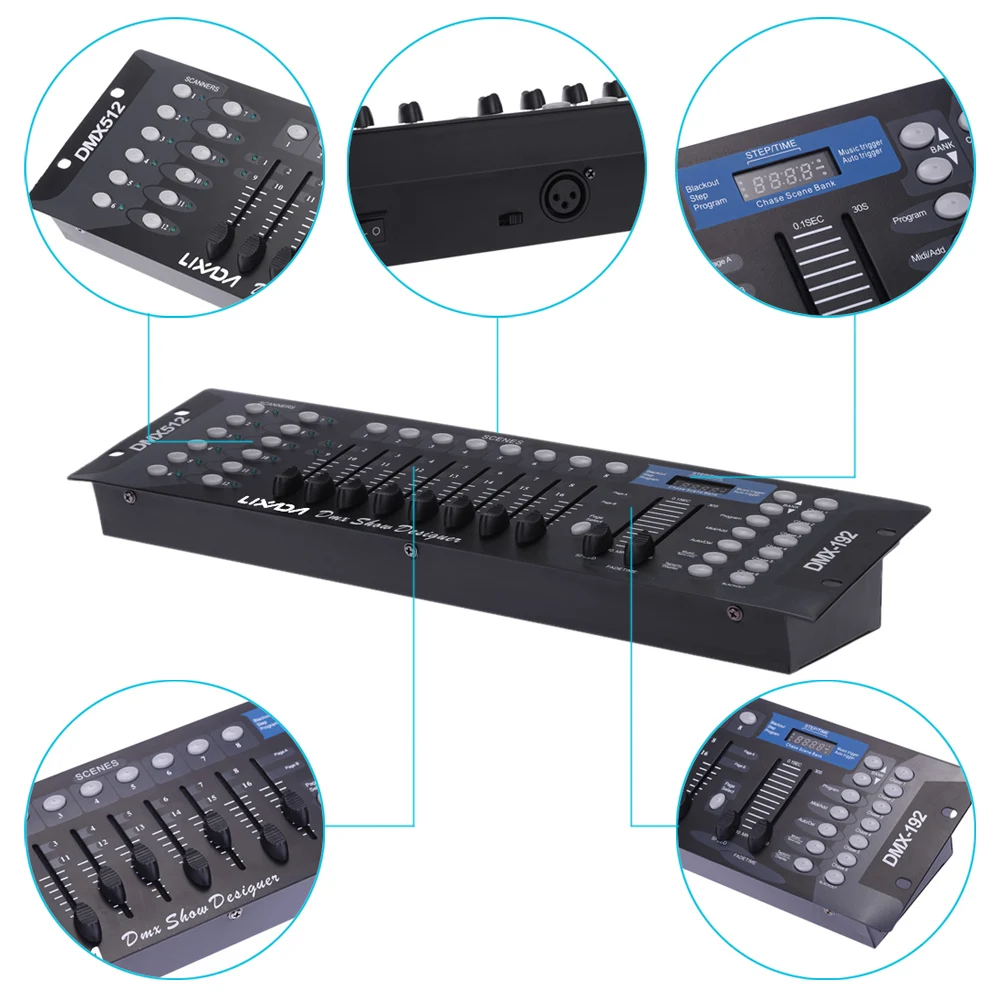 Lixada 192 каналов DMX512 пульт управления для сценический светильник вечерние DJ