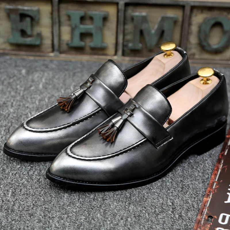 WOLF WHO Classic Men Shoes Breathable Comfortable Men Loafers Luxury Brand Men Dress Shoes For Wedding Dating Men's Flats X-199