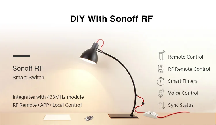 Интеллектуальный выключатель света SONOFF RF интеллектуальная Автоматизация дома, Wi-Fi, Беспроводной выключатель дистанционного управления таймер Сделай Сам от сети переменного тока 90-250V 220V 433 МГц приложение Ewelink