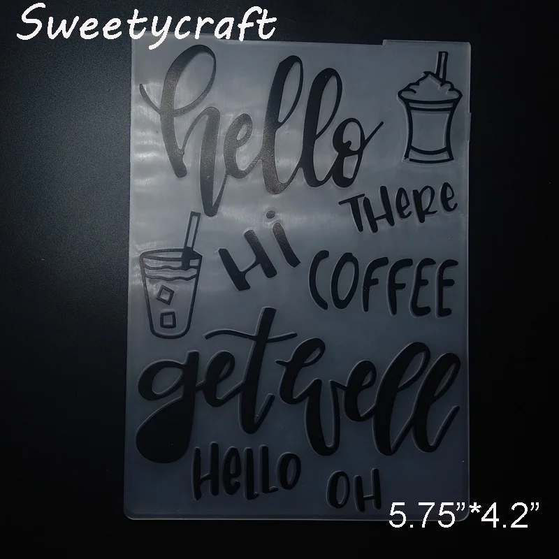 Hello Coffee Embossing Folders 1