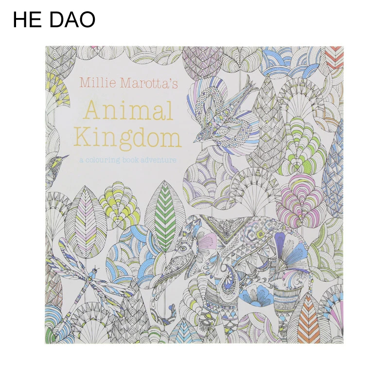 

24 Pages Animal Kingdom English Edition Coloring Book For Children Adult Relieve Stress Kill Time Painting Drawing Book