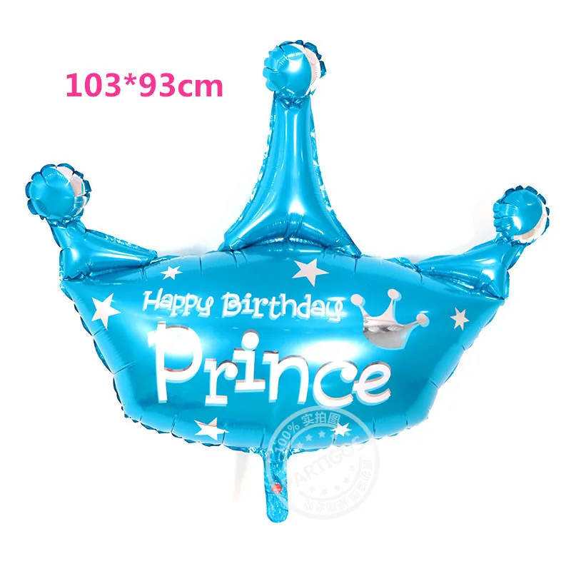 103*93 см розовый синий воздушный шар с гелием воздушные шары из фольги для принцессы в виде короны с днем рождения Свадебная вечеринка День рождения baby shower украшения globos - Цвет: Синий