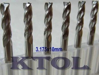 

10pcs 1/8''x10mm Precision Three Flute End Mill Milling Cutters, BEST tungsten carbide cnc tools/Woodworking router bits