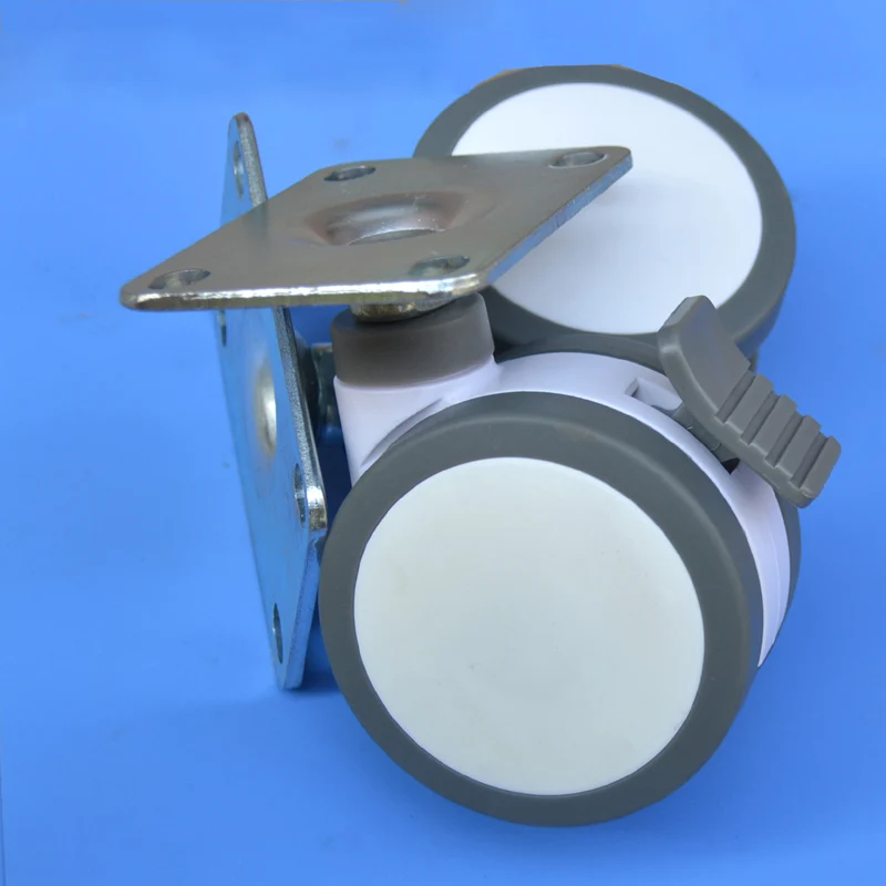 

free shipping furniture caster Medical Full plastic flat panel universal TPU caster swivel Medical Equipment wheel brake