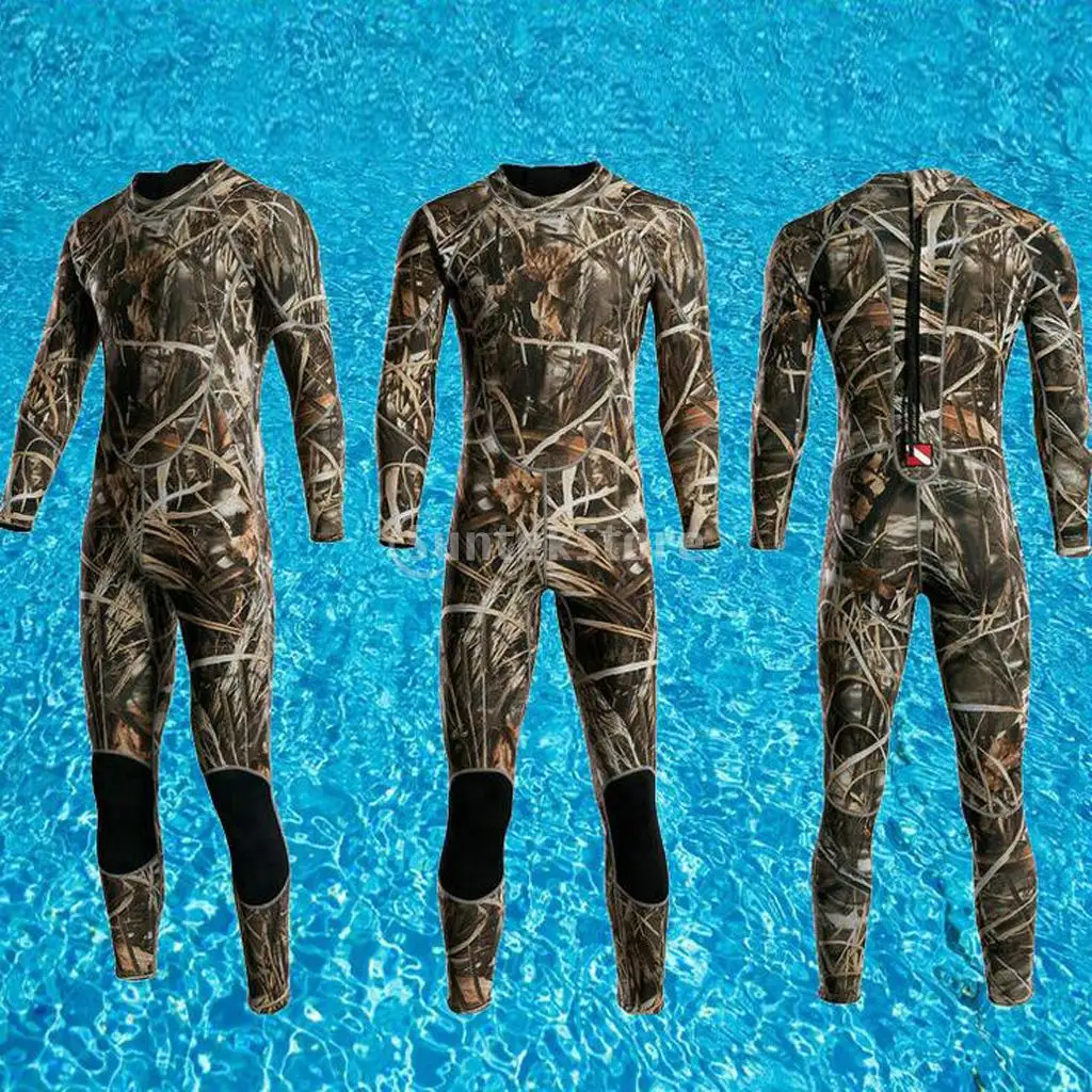 

New Mens 3mm Full Body Neoprene Wetsuit Surfing SCUBA Diving Camouflage XXL