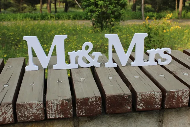 Us 11 99 Mr Mrs Wedding Photo Props Party Decor Mr And Mrs Wedding Sign Wooden Letters Wedding Decor Head Table Chair Backers On