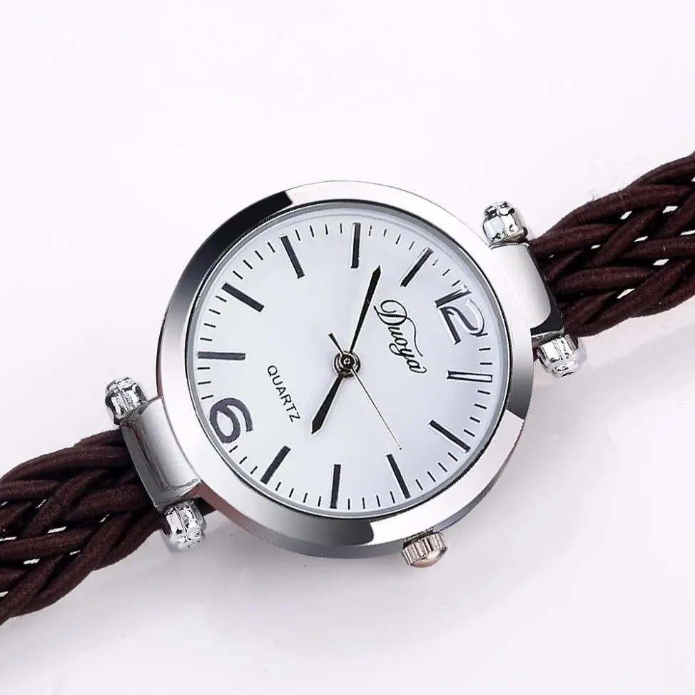 Лучшие продажи модные высококачественные модные дамские часы женские тонкие нейлоновые намотки Аналоговые кварцевые наручные часы