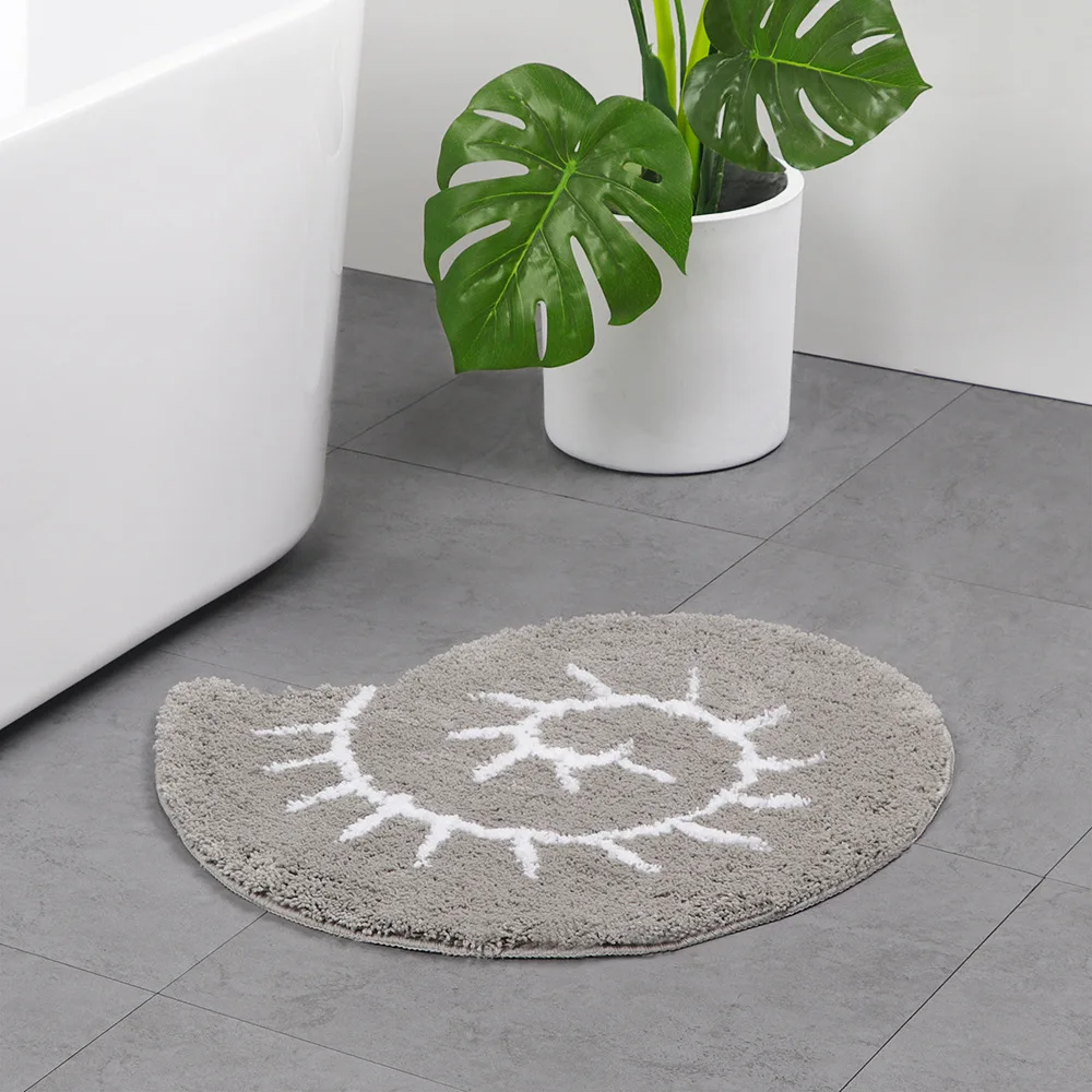 water absorption cat carpet for bathroom round bath mats in the kitchen home decoration scallop snails anti slip rug DW019 - Цвет: gray snails