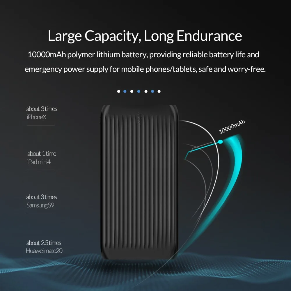 ORICO 10000mAh Large Capacity Slim Power Bank Dual USB External Battery Pack Powerbank Poverbank Charger for Xiaomi Mobile Phone