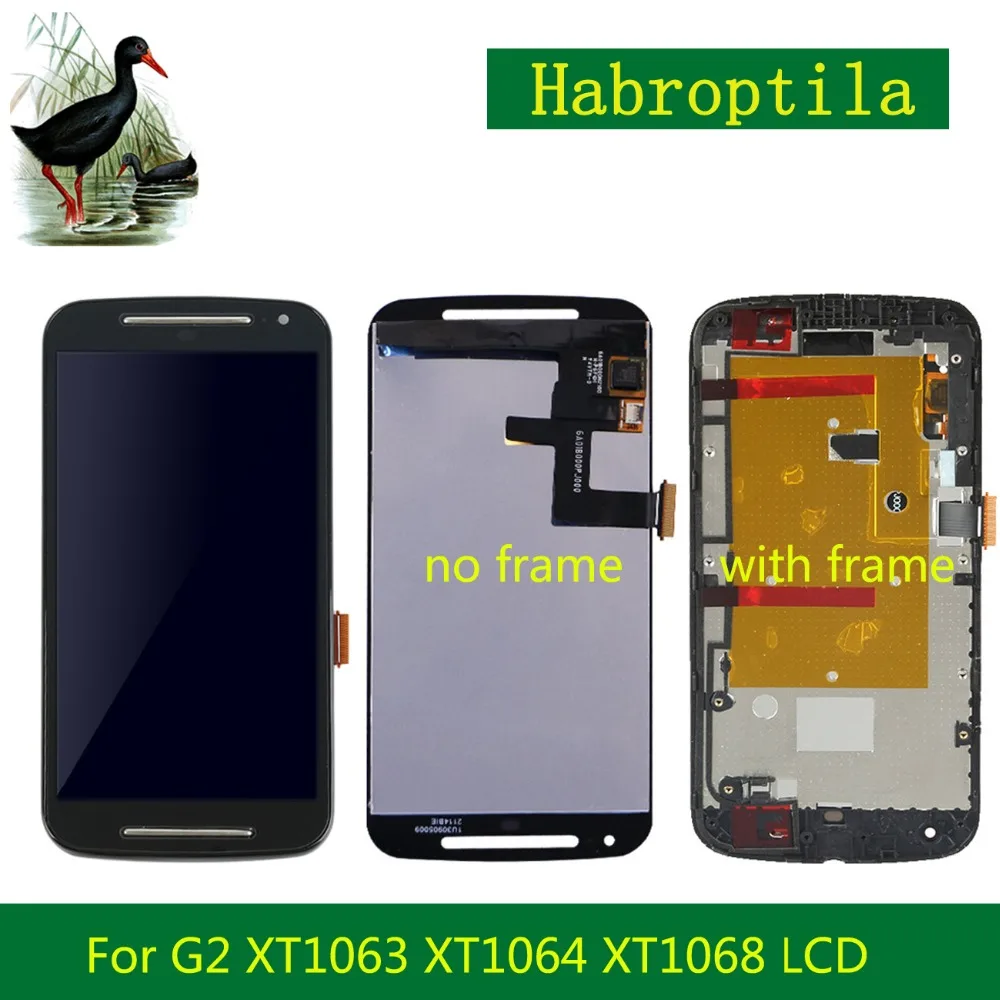 

High Quality 5" For Motorola Moto G2 XT1063 XT1064 XT1068 Full Lcd Display With Touch Screen Digitizer Assembly Complete+Frame