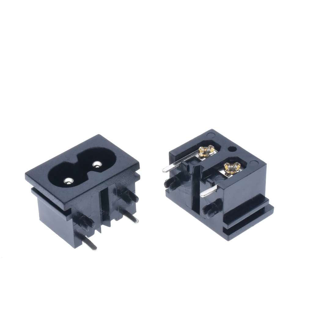 10 шт. AC 250 В 2.5A прямоугольный черный штекер IEC320 C8 разъем питания - Цвет: Type 2