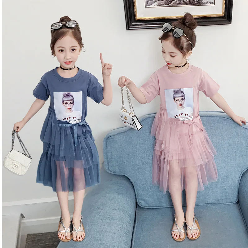 

2019 New Summer fashion Girl party dress Children's Dress Leisure Korean Dress Princess party dress prom dress Bridesmaids dress