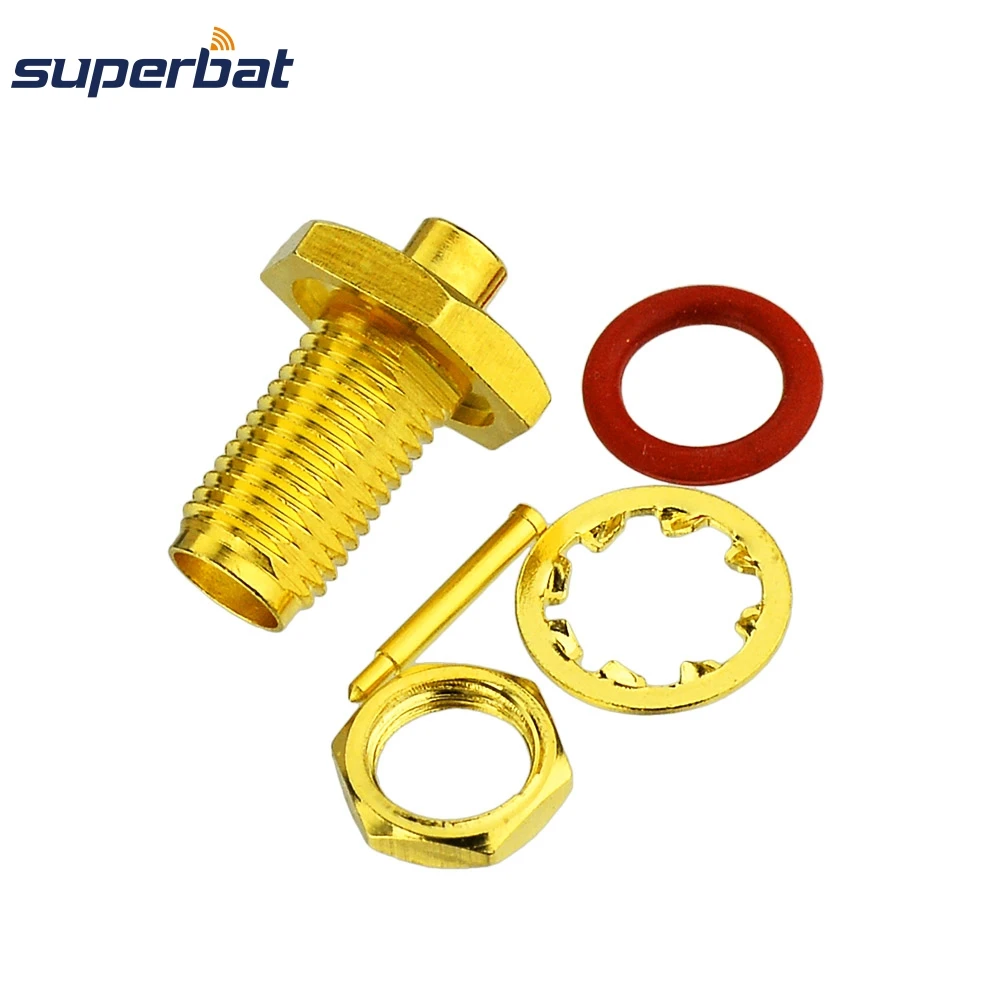 Superbat RF коаксиальный RP-SMA гнездо переборка припой для полужесткого кабеля. 08", RG405 RF разъем