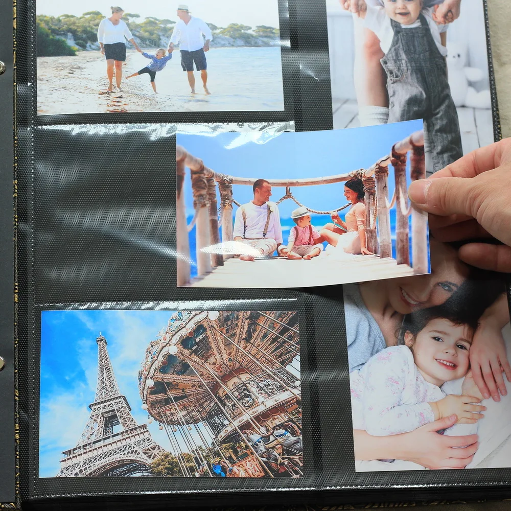Premium-Frame Cover Large Family Wedding Anniversary Baby Vacation Photo Album 600 Pockets Holds Bound Multi-Directional 4x6inch