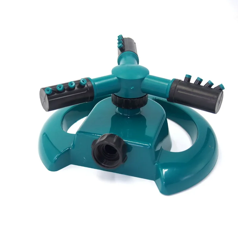 1PCs 3 Nozzle Plastic 360 Degree Automatic Rotation Big Fork Sprinkler Automatic Rotation Garden Irrigation Watering Gardening