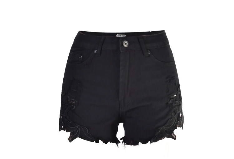 Neophil/ женские кружевные джинсовые шорты с цветочным принтом и кисточками, с дырками, черные рваные шорты с низкой талией, уличная одежда, Feminino P1707