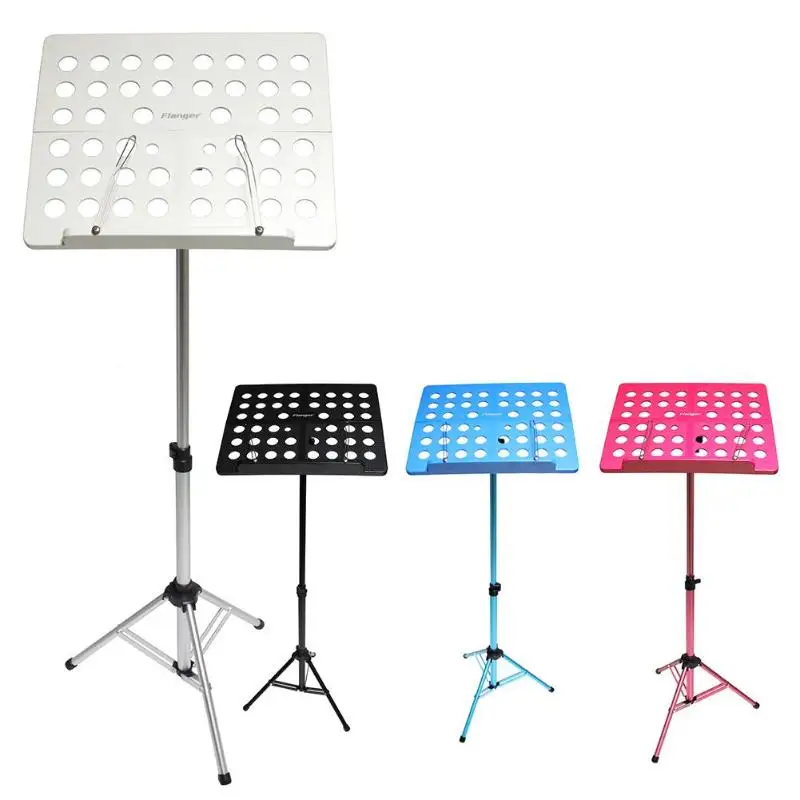 

Flanger Folding Music Stand Aluminum Alloy Tripod Stand Holder with Soft Case Carrying Bag Black White Blue Pink 4 Colors